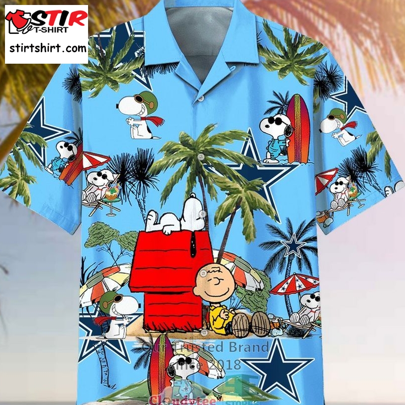 Dallas Cowboys Peanuts Palm Tree Hawaiian Shirt    Dallas Cowboys 