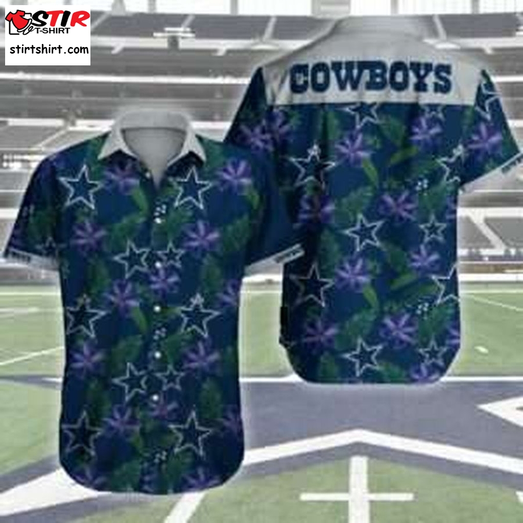 Dallas Cowboys Tropical Flower Hawaiian Shirt  Dallas Cowboys 