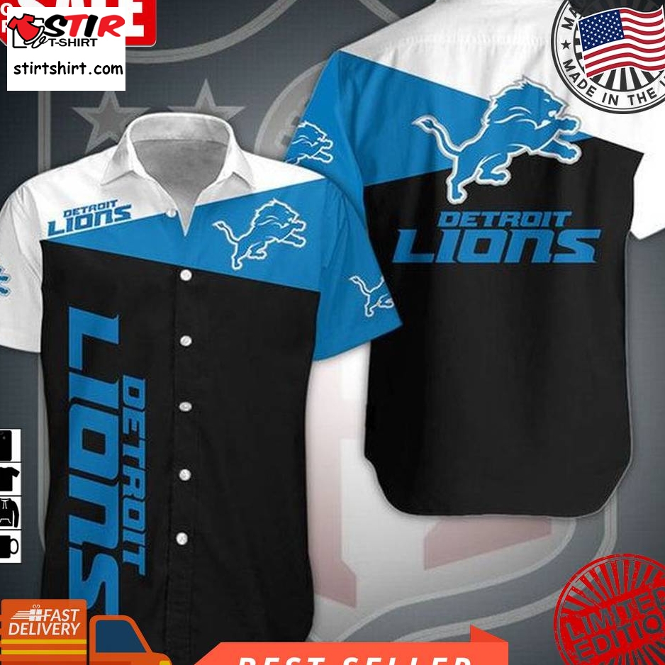 Detroit Lions Nfl Gift For Fan Football Graphic Print Short Sleeve Hawaiian Shirt L98  Detroit Lions 