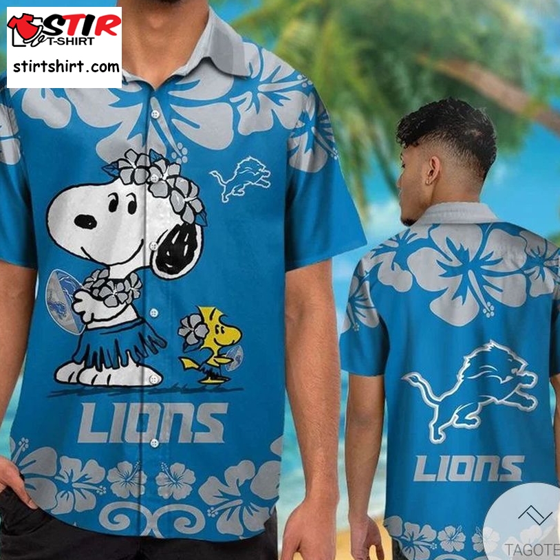 Detroit Lions  Snoopy Hawaiian Shirt  Detroit Lions 