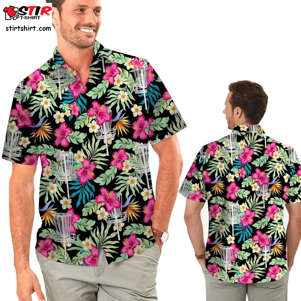 Disc Golf Hibiscus Men Hawaiian Shirt For Sport Lovers In Summer