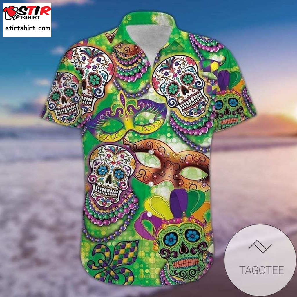 Discover Cool Amazing Sugar Skull Happy Mardi Gras 2021 Authentic Hawaiian Shirt 2023S 040321H