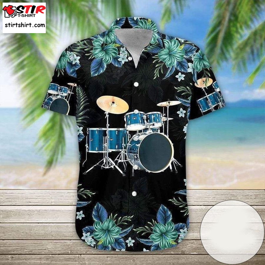 Discover Cool Blue Drum Tropical Hibiscus Hawaiian Aloha Shirts  Cool s