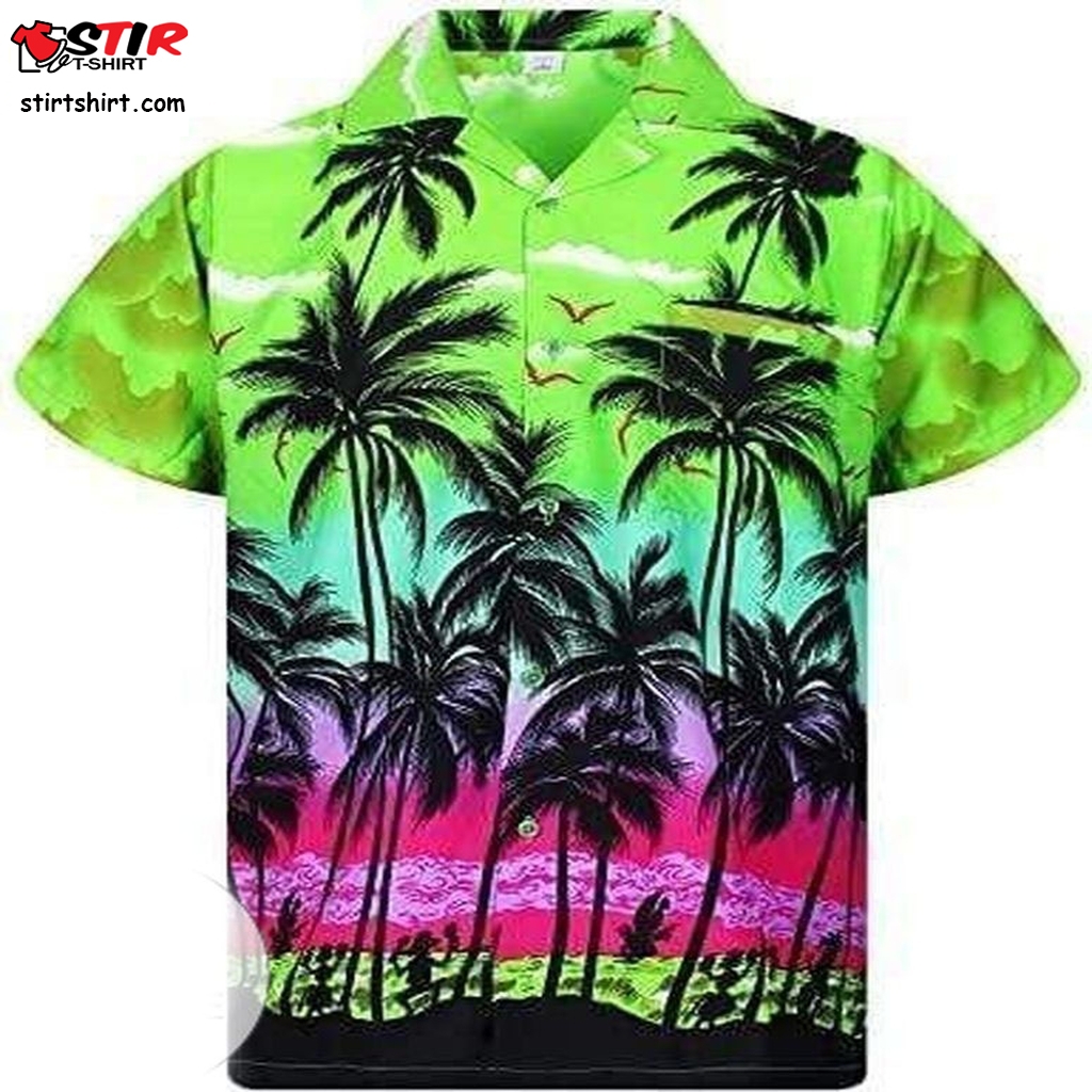 Discover Cool Funky Hawaiian Beach Palm Multi Colors Aloha Shirts  Cool s