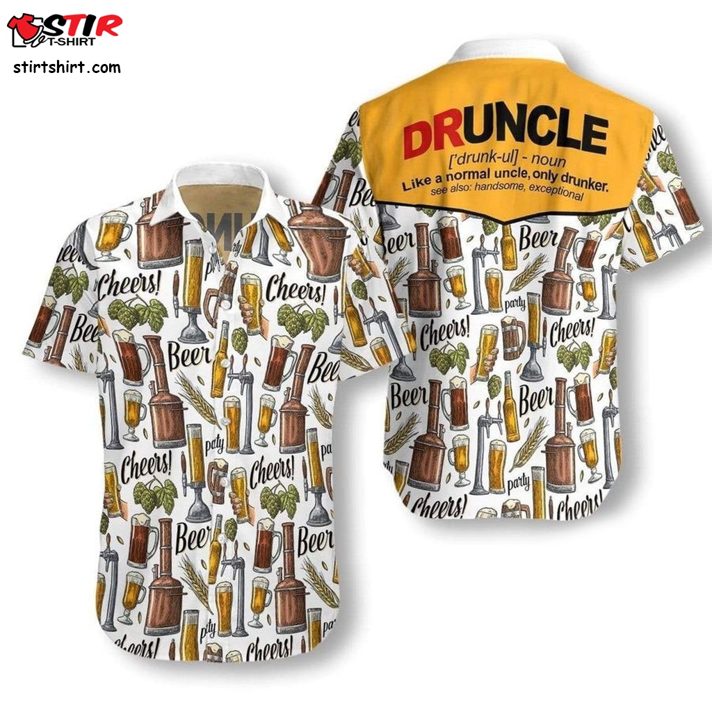 Discover Cool Funny Drunkcle Beer Cheers Authentic Hawaiian Shirt 2023S