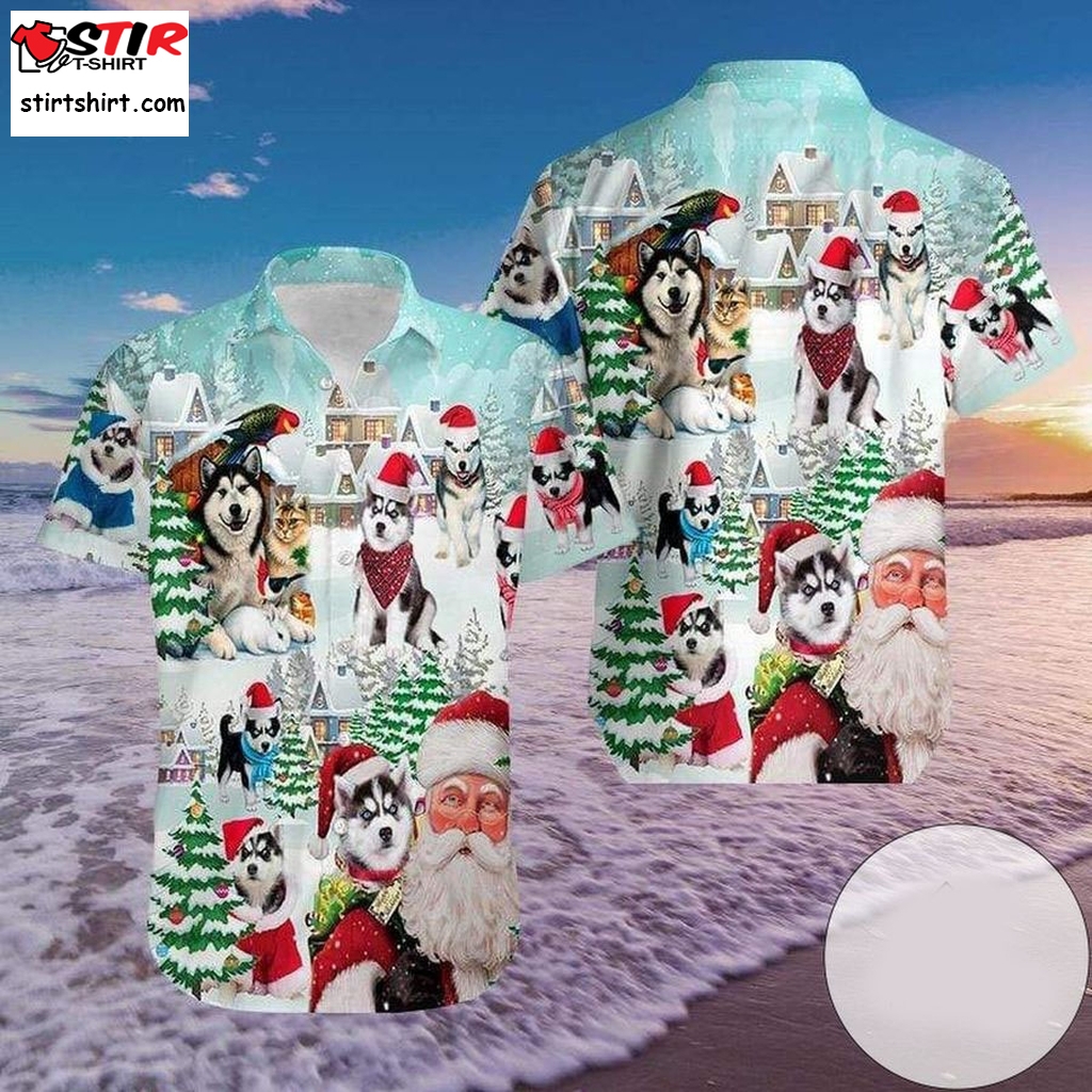 Discover Cool Hawaiian Aloha Shirts Merry Husky Christmas  Cool s
