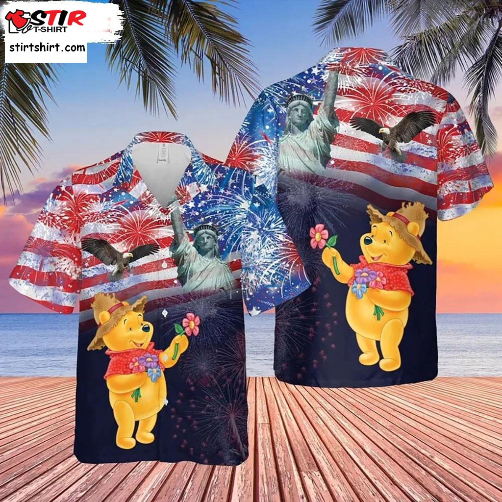 Disney 4Th Of July Hawaiian Shirt Pooh Patriotic  Disney 