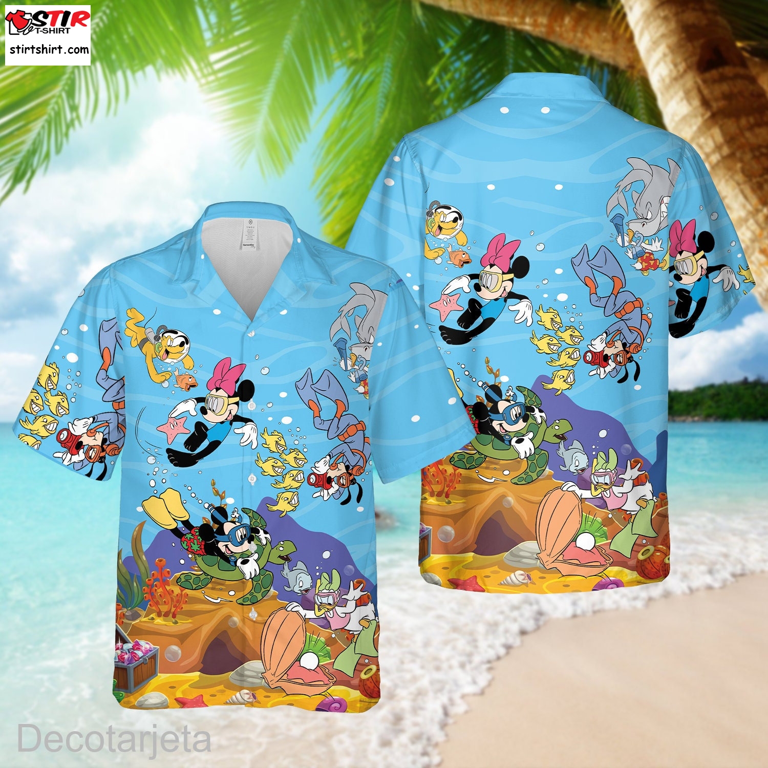 Disney Dive Mickey And Minnie Mouse Hawaiian Shirt, Mickey And Friends Family Vacation Holiday Hawaiian Tshirt  Mickey Mouse 
