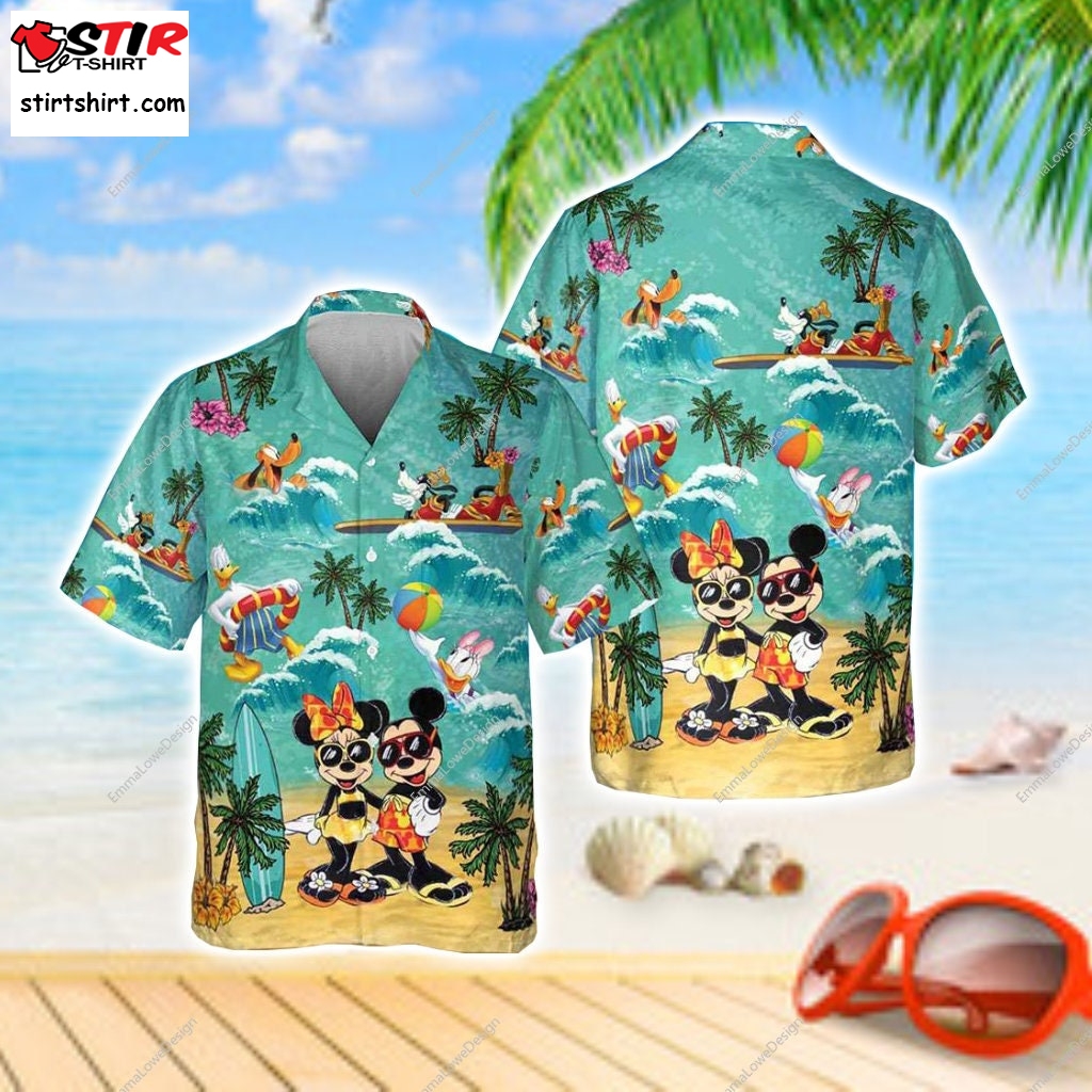 Disney Dive Mickey And Minnie Mouse Hawaiian Summer Shirt, Disney World Gift,  Mickey And Friends Family Vacation  Hawaiian Shirt  Mickey Mouse 