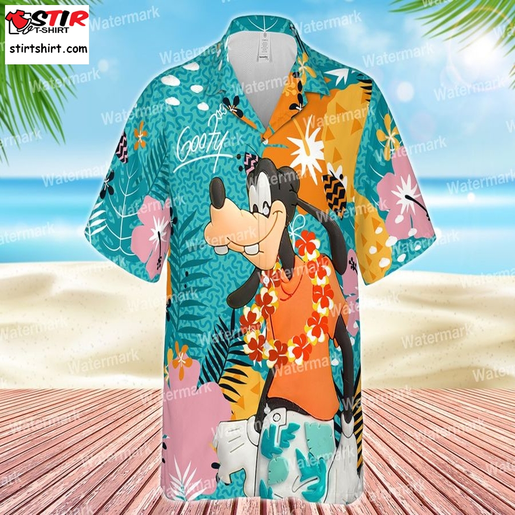 Disney Goofy Hawaiian Shirt, Mickey Mouse Hawaiian Shirt, Floral Hawaiian Shirt  Disney 
