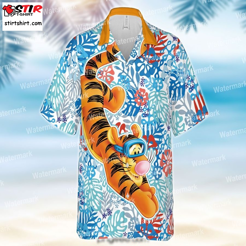 Disney Hawaiian Shirts, Tigger Hawaiian Shirt, Mickey Mouse Hawaiian Shirt, Winnie The Pooh Floral  Disney 