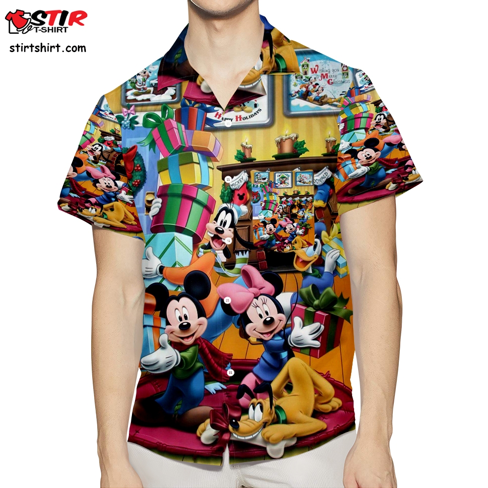Disney Mickey Mouse Christmas Mickey Friends 8 3D All Over Print Summer Beach Hawaiian Shirt With Pocket
