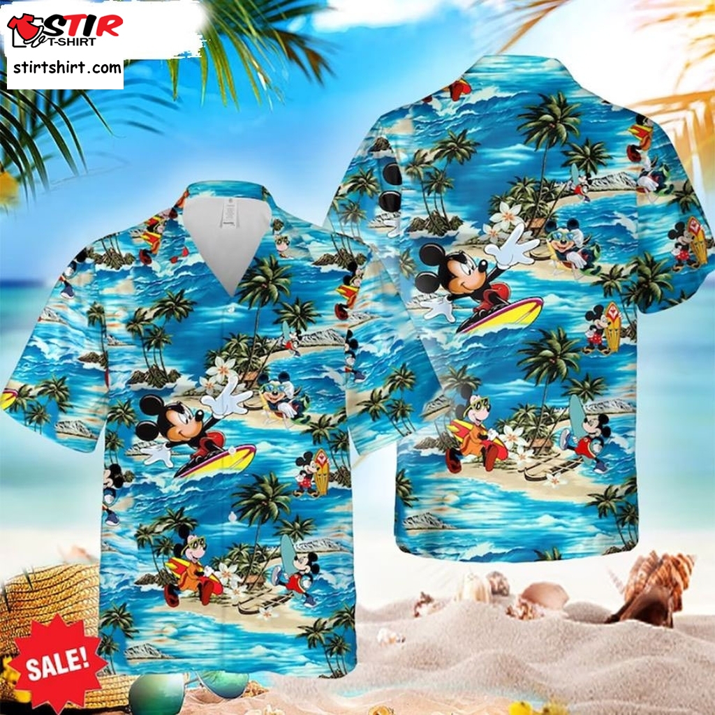Disney Mickey Mouse Hawaiian Shirt, Mickey Hawaiian Shirt Summer Button Up, Summer Trip Family Hawaiian Shirt  Disney s
