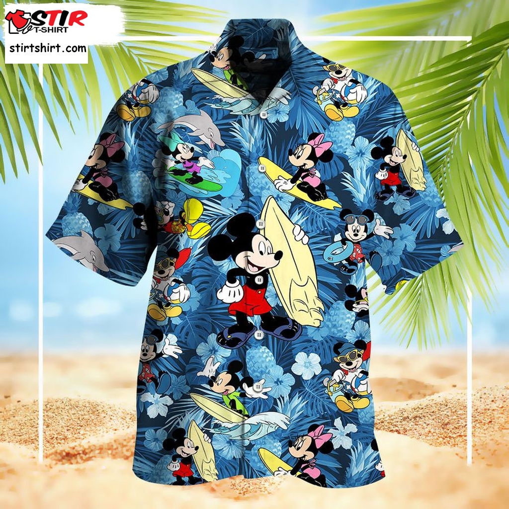 Disney Mickey Mouse Hawaiian Shirt Tropical 