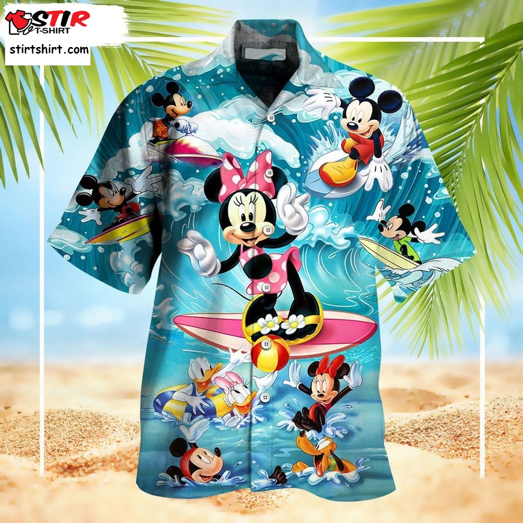 Disney Mickey Mouse Minnie Hawaiian Shirt Summer   Disney s