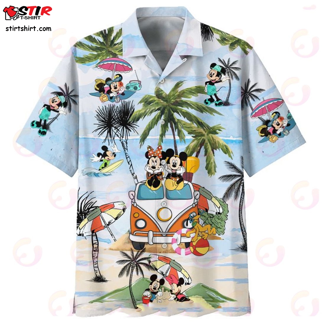 Disney Summer Mickey Mouse And Minnie Mouse Hawaiian Shirt  Disney s