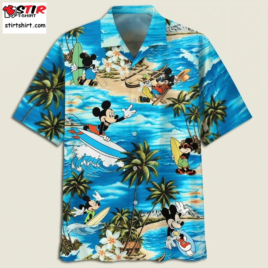 Disney Summer Mickey Mouse Surfboard Hawaiian Shirt  Disney s