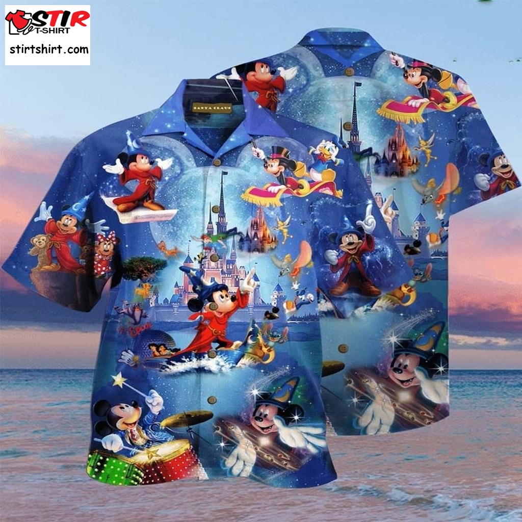 Disney Wonderful World Mickey Magic Hawaiian Shirt  Disney s