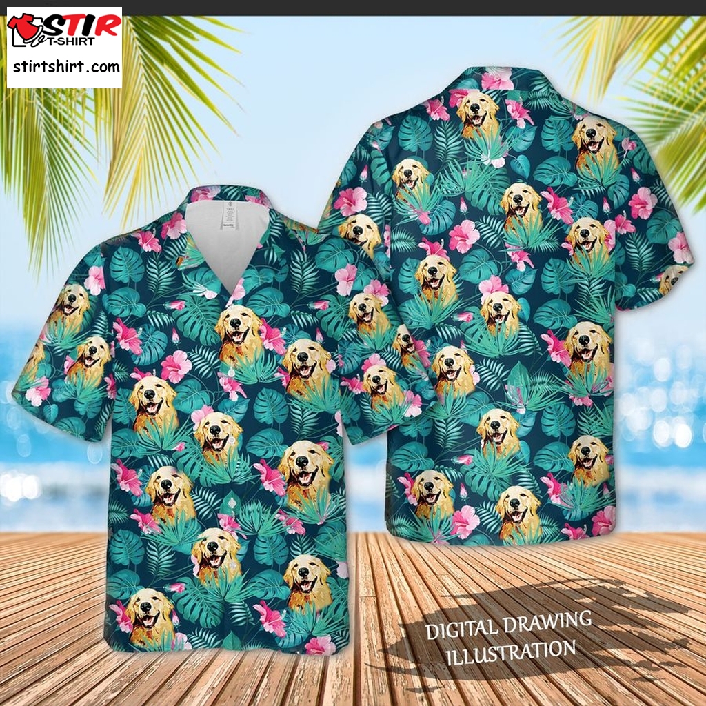 Dog Personalized Hawaiian Shirt Men, Short Sleeve Hawaiian Aloha Shirt, Hawaii Style,  Hawaii Honeymoon Shirt, Meaningful Birthday Presents  Personalized Dog 