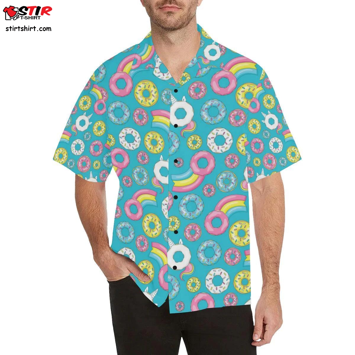 Donut Pattern Print Design Dn013 Men_S Hawaiian Shirt  Donut 