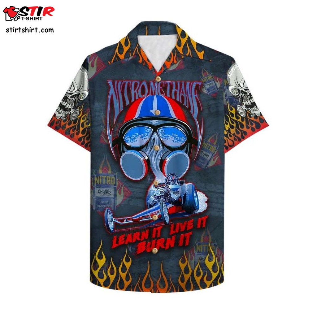 Drag Racing Nitromethane Learn It Live It Burn It Hawaiian Shirt  Kingpin  Marvel