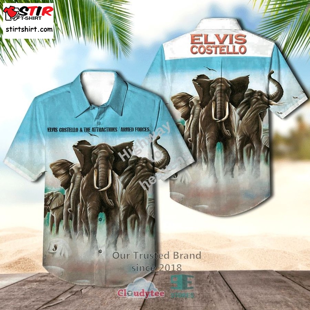 Elvis Costello Armed Forces Casual Hawaiian Shirt    Elvis 