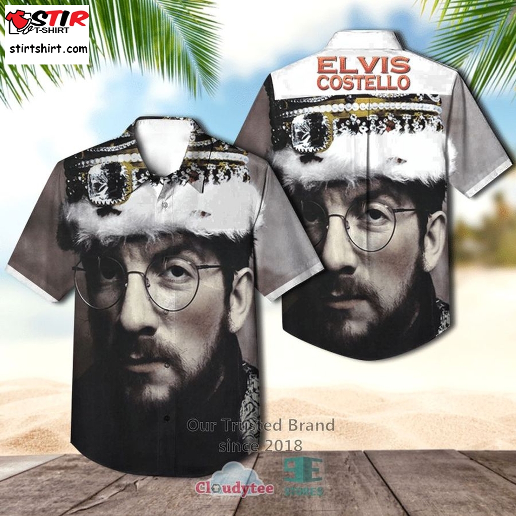 Elvis Costello King Of America Casual Hawaiian Shirt    Elvis 