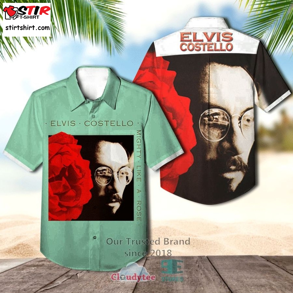 Elvis Costello Mighty Like A Rose Casual Hawaiian Shirt    Elvis 