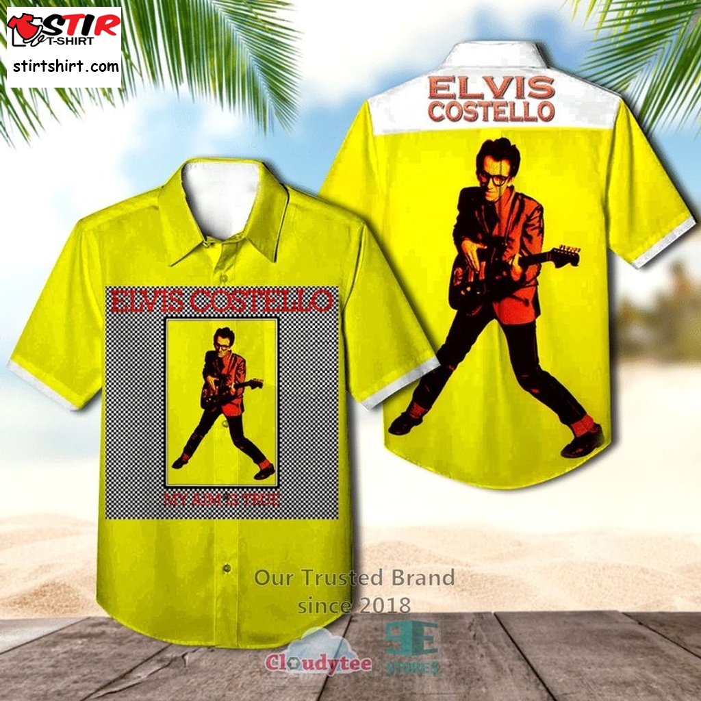 Elvis Costello My Aim Is True Casual Hawaiian Shirt    Elvis 