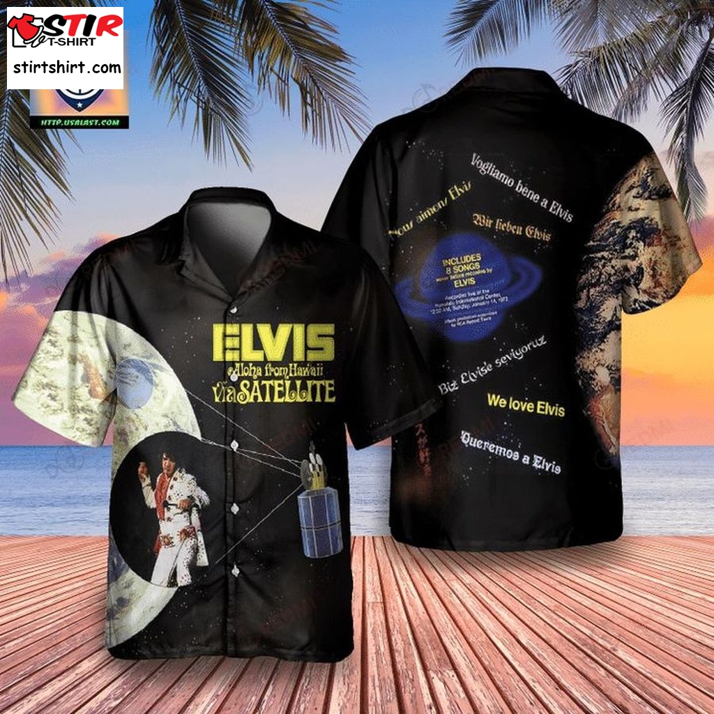 Elvis Presley Aloha From Hawaii Via Satellite Album Hawaiian Shirt  Elvis 
