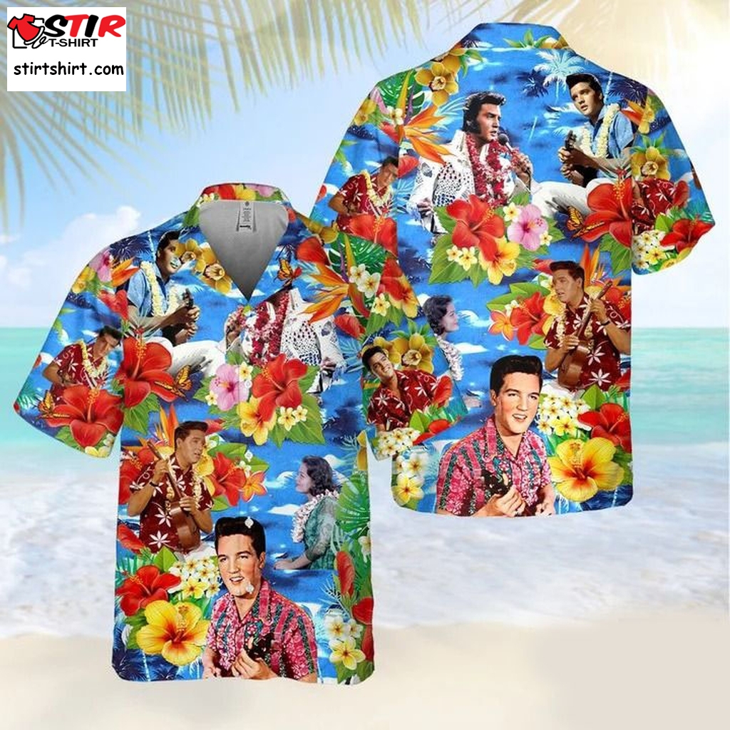 Elvis Presley Colorful Aloha Hawaiian Shirt  Elvis s