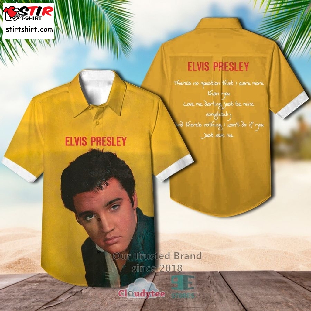 Elvis Presley Love Me Darling Just Be Mine Hawaiian Casual Shirt    Elvis s