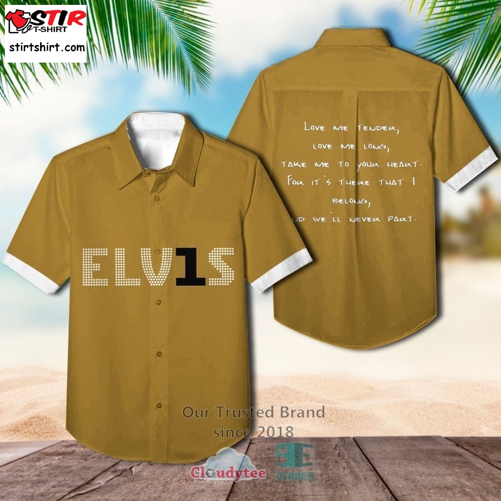 Elvis Presley Love Me Tender Hawaiian Casual Shirt    Elvis s