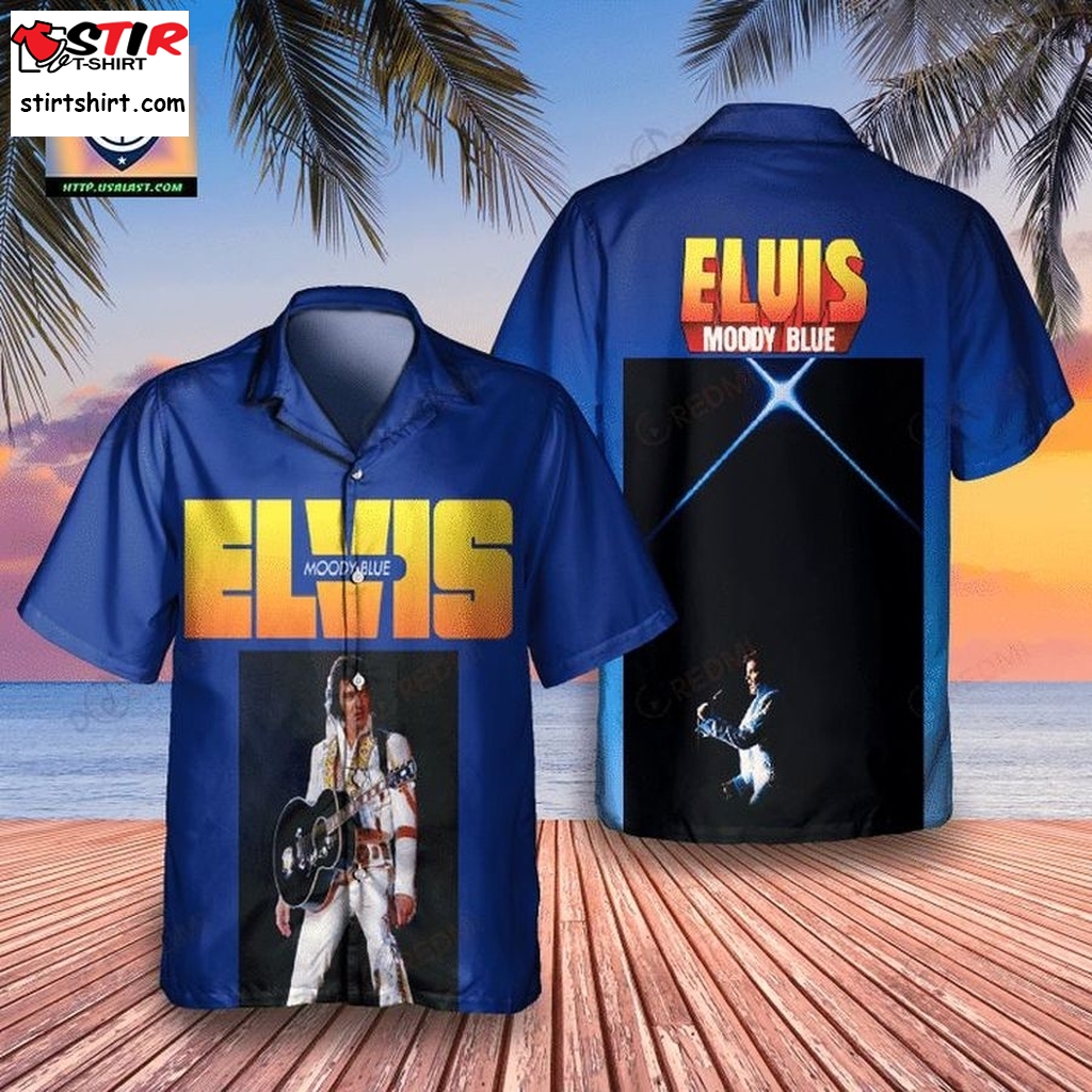 Elvis Presley Moody Blue Album Hawaiian Shirt  Elvis s