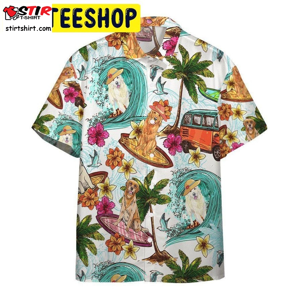 Enjoy Surfing With Retriever Dog Hawaiian Shirt   With Suit