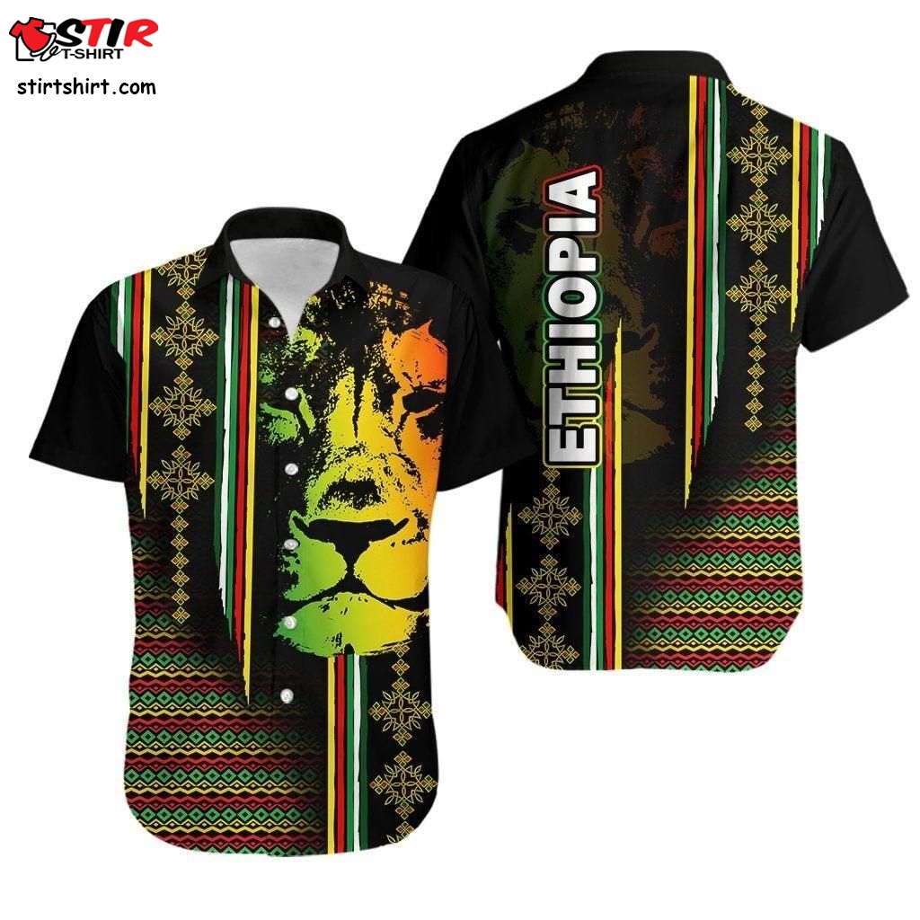 Ethiopia Hawaiian Shirt Ethiopia Tilet With Lion Lt6  Trader Joe's 