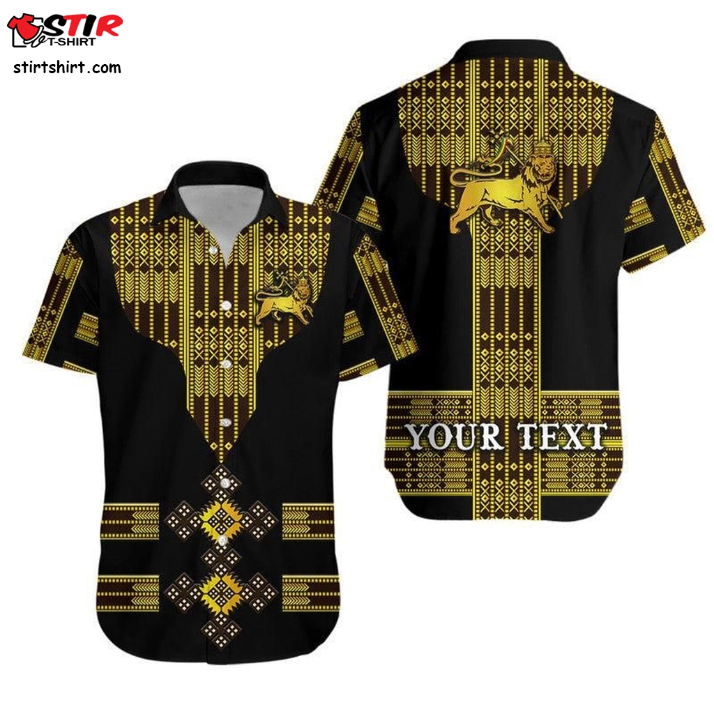 Ethiopia Hawaiian Shirt Ethiopian Lion Of Judah Tibeb Vibes   Black Lt8_0  What To Wear Under A 