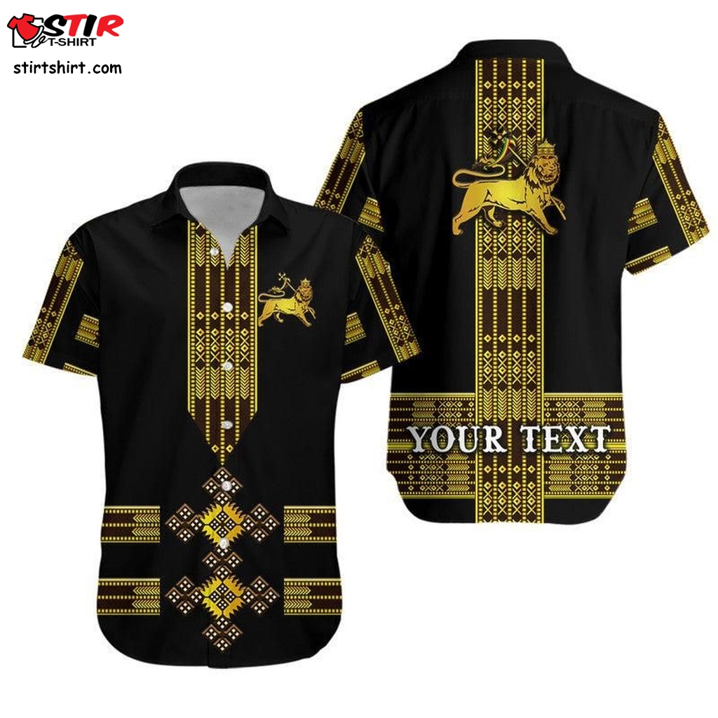 Ethiopia Hawaiian Shirt Ethiopian Lion Of Judah Tibeb Vibes No1 Ver   Black Lt8_0  What To Wear Under A 