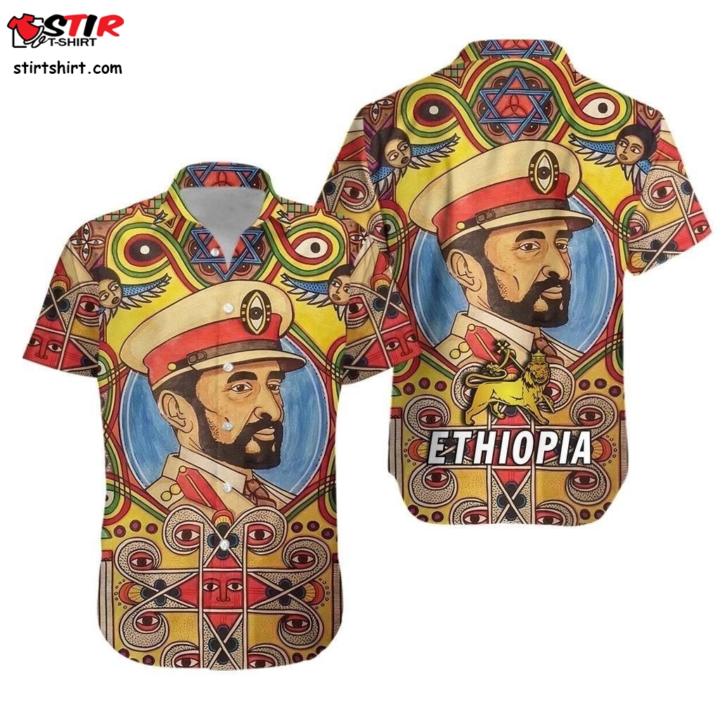 Ethiopia Hawaiian Shirt Haile Selassie I Lt13  Trader Joe's 