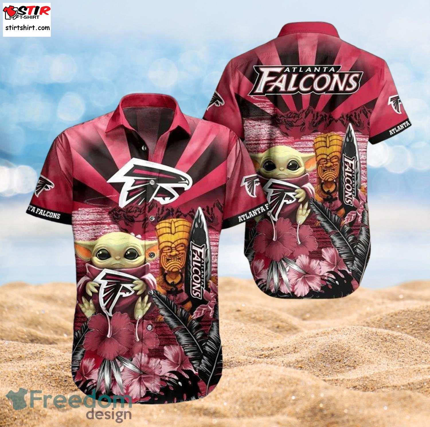 Falcons Baby Yoda Star Wars Beach Summer Hawaiian Shirt Full Over Print