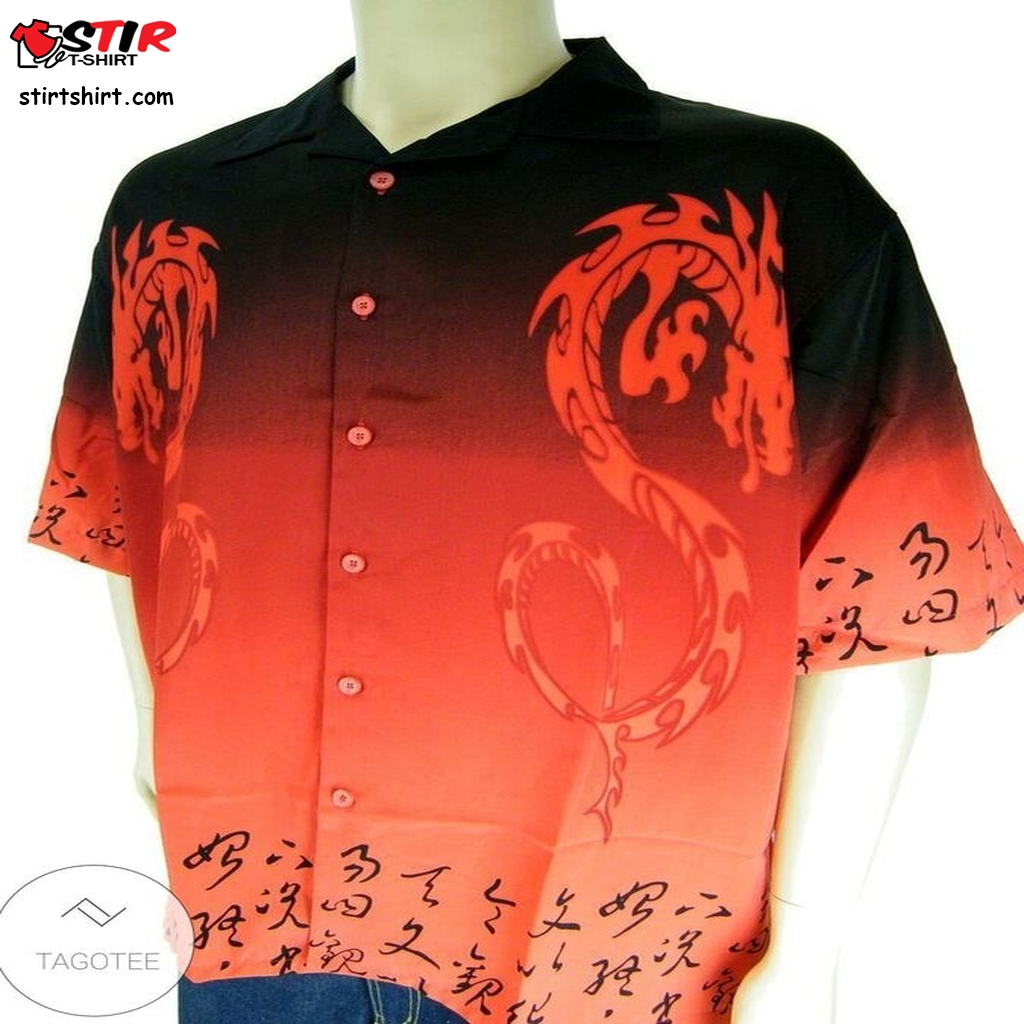 Fire Dragon Hawaiian Shirt  Dragon Quest Slime 
