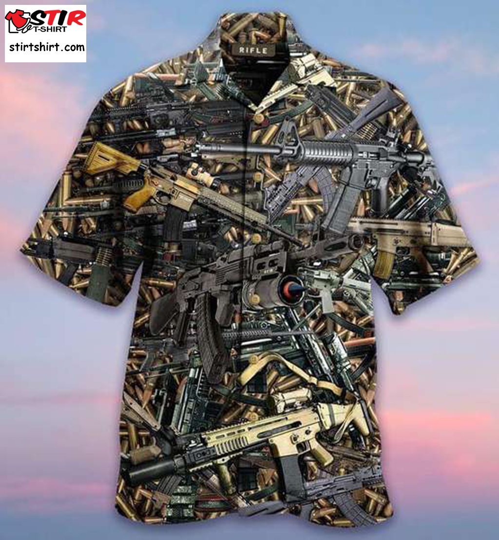 Firearms Guns Hawaiian Shirt  Hawaiian Gun Shirt