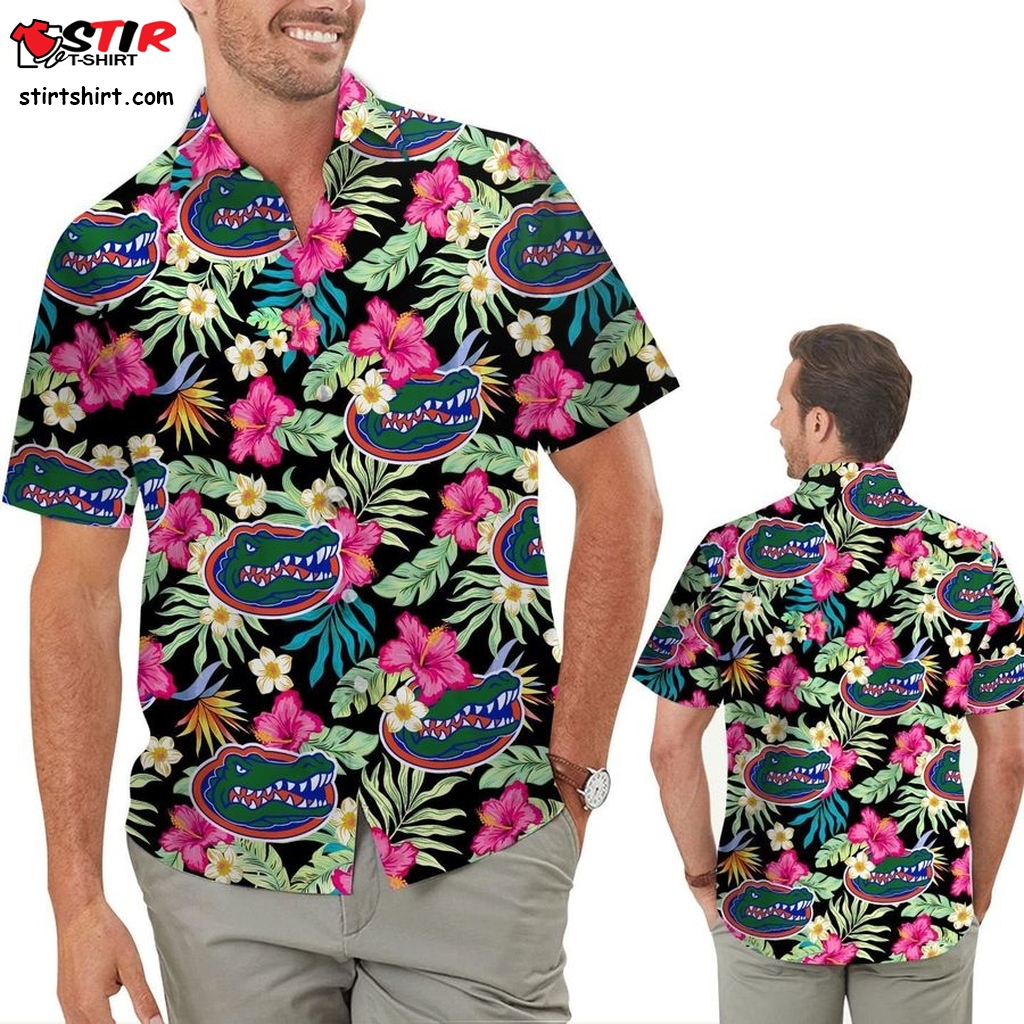 Florida Gators Hibiscus Short Sleeve Button Up Tropical Aloha Hawaiian Shirts For Men Women For Sport Lovers In Summer University Of Florida  Florida Gators 