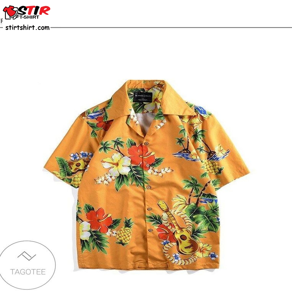 Flowers Print Hawaiian Shirt Casual Beach Summer Shirt For Men  Master Roshi 
