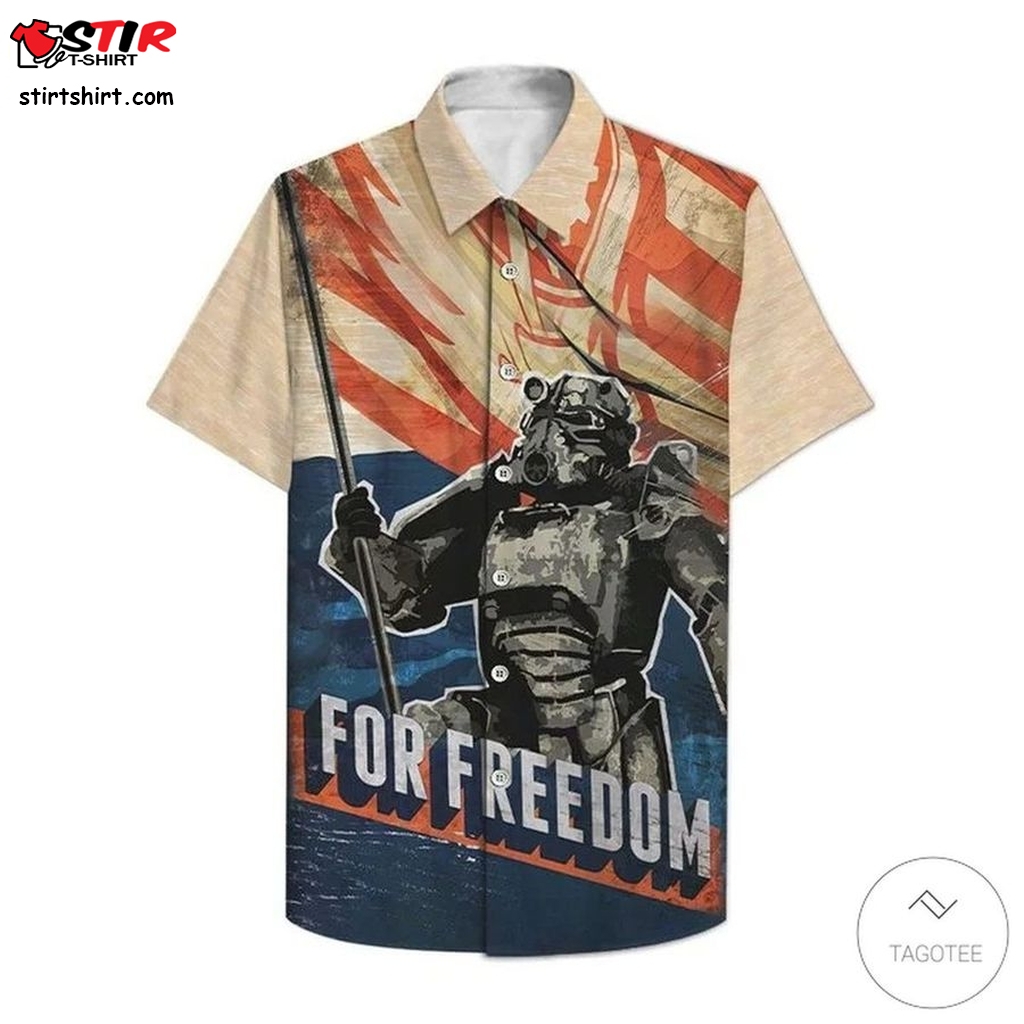 For Freedom Brotherhood Of Steel Hawaiian Shirt  Tommy Hilfiger 