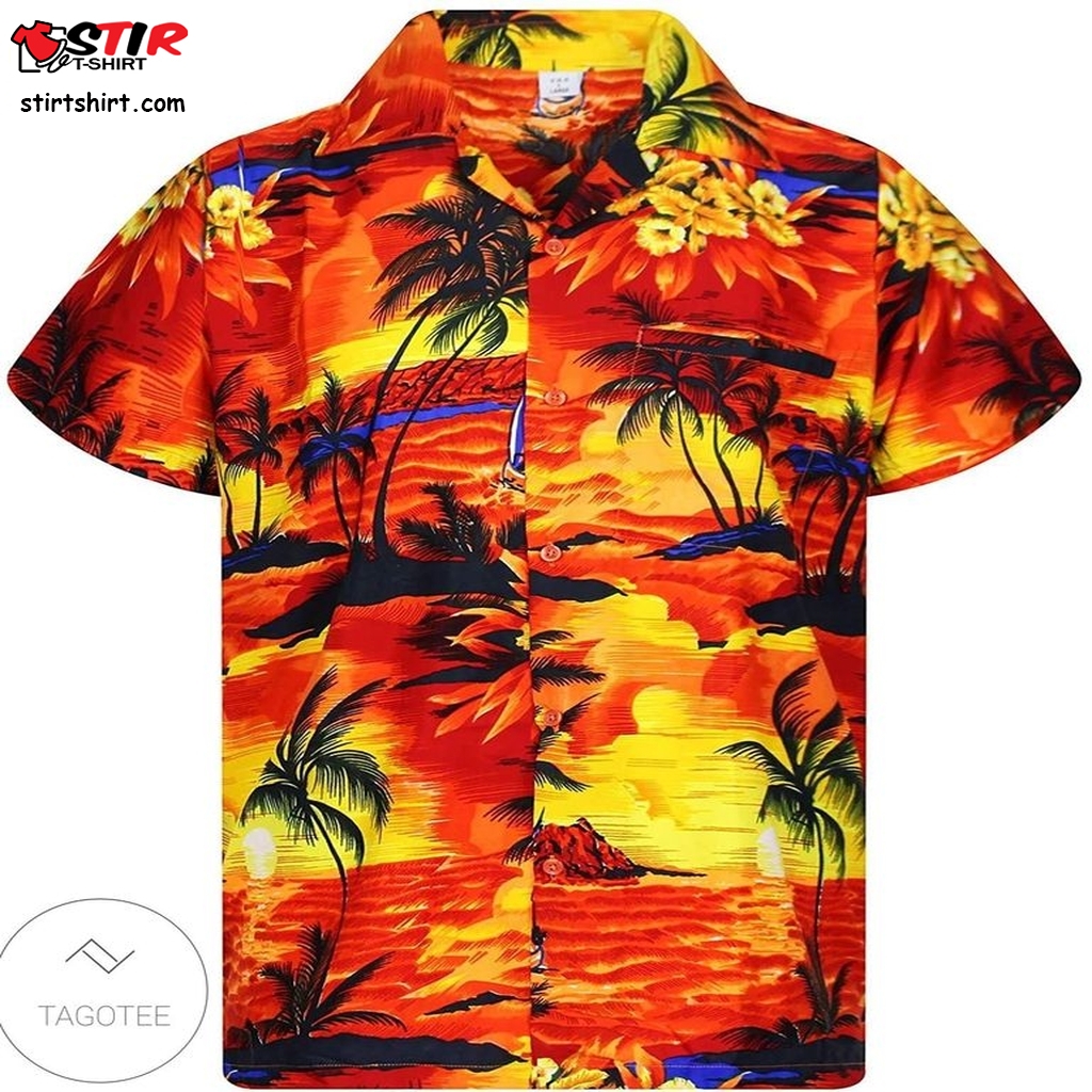 Funky Beach Orange Hawaiian Shirt  Tommy Hilfiger 