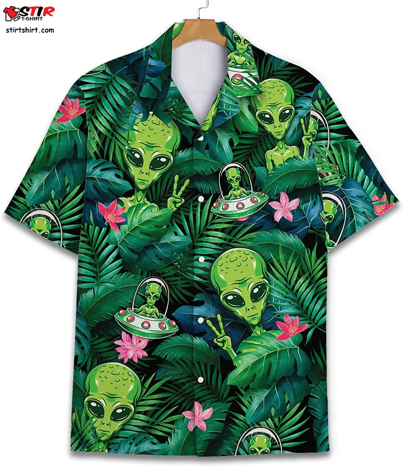Funny Alien Ufo Short Sleeve Hawaiian Shirts For Men Women  Funny 