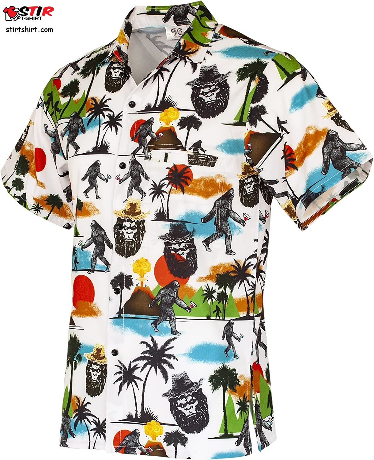 Funny Guy Mugs Mens Hawaiian Print Button Down Short Sleeve Shirt  Funny 