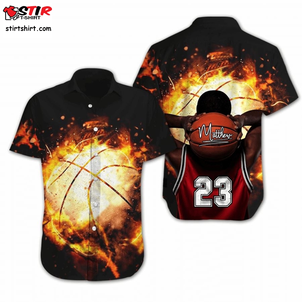 Get Here Custom Basketball Fire Tee Personalize 3D Hawaiian Shirts  Scooby Doo 