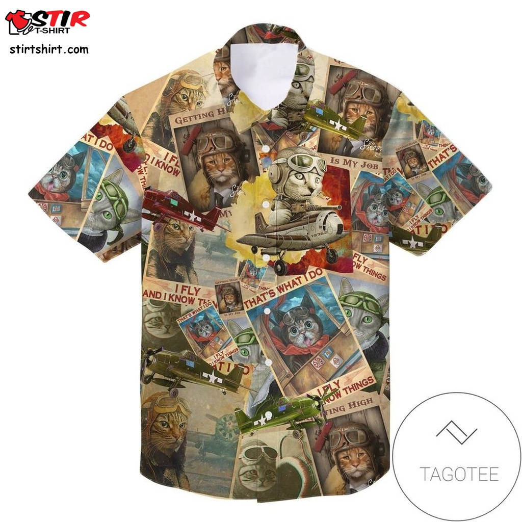 Get Here Pilot Cats Unisex Authentic Hawaiian Shirt 2023 Taht24   Outfit Women's